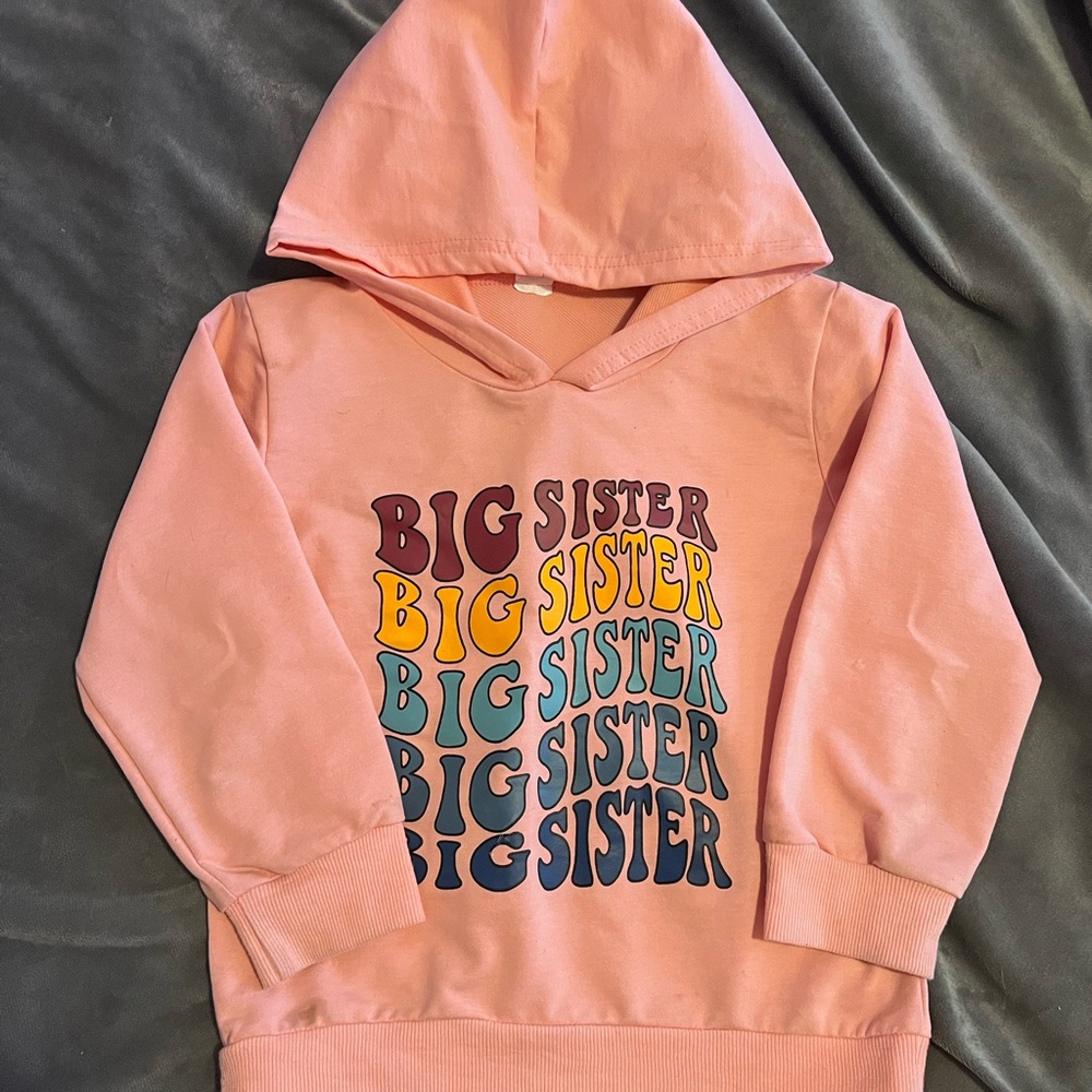 Big Sister Pink Hoodie size 5t